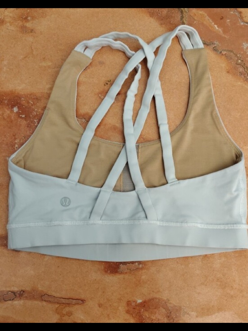lululemon athletica Dual-Tone Strappy Back Sports Bra - White